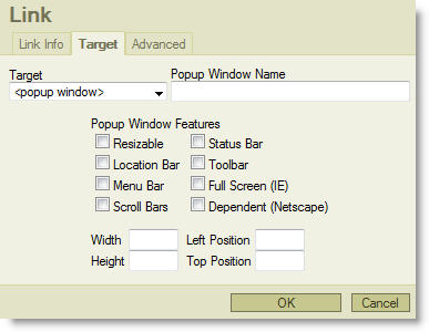 Link Properties dialog box illustration