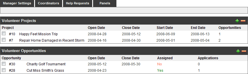 Project and Opportunity Listing Project and Opportunity Listing